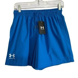 Under Armour UA Men’s Essential Volley Shorts Blue White Loose Size Small